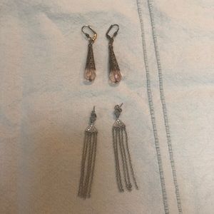 2 sets of dangly rhinestone earrings